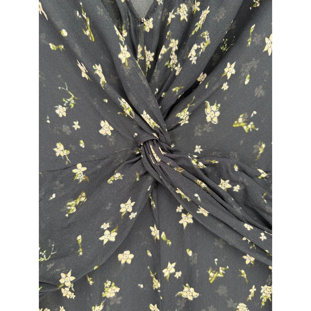 Rag & Bone Tamar Floral Maxi Dress Midnight Blue Chiffon Boho Romantic Ethereal - Picture 9 of 12